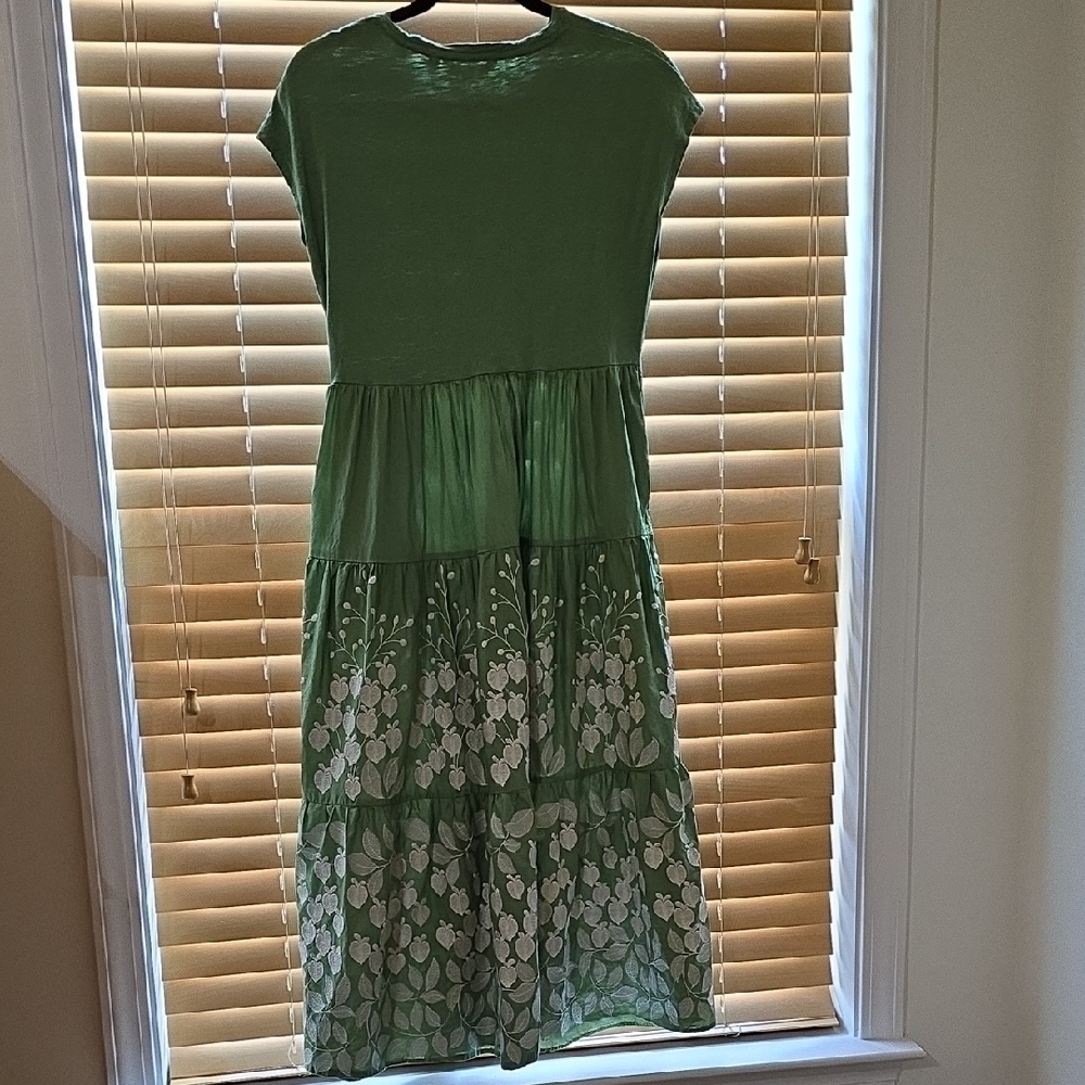 Boden Green Floral Tiered Maxi Dress - Picture 4 of 4